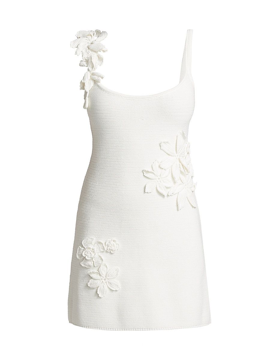 Women's Deedra Floral Appliqué Minidress - Off White - Size XL