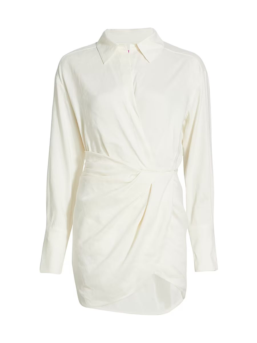 Women's Puno Asymmetric Linen Minidress - Ivory - Size Large
