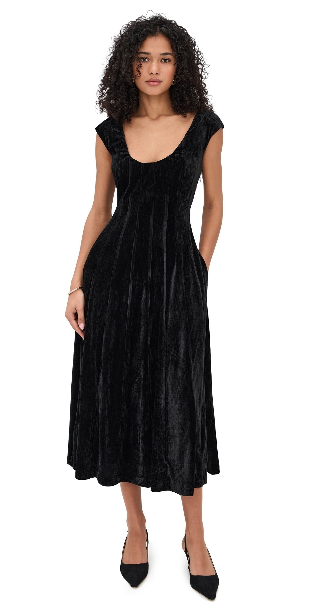 GUIZIO Leila Velvet Dress Black M