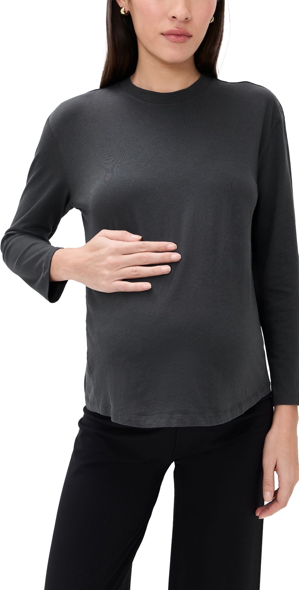 HATCH The Washed Cotton Long Sleeve Tee White 1