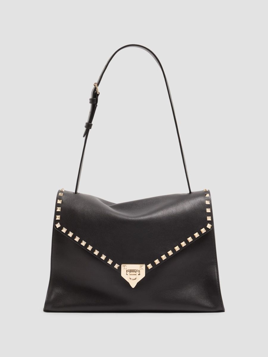 Valentino Women's Rockstud Maxxing Medium Shoulder Bag in Smooth Calfskin - Black