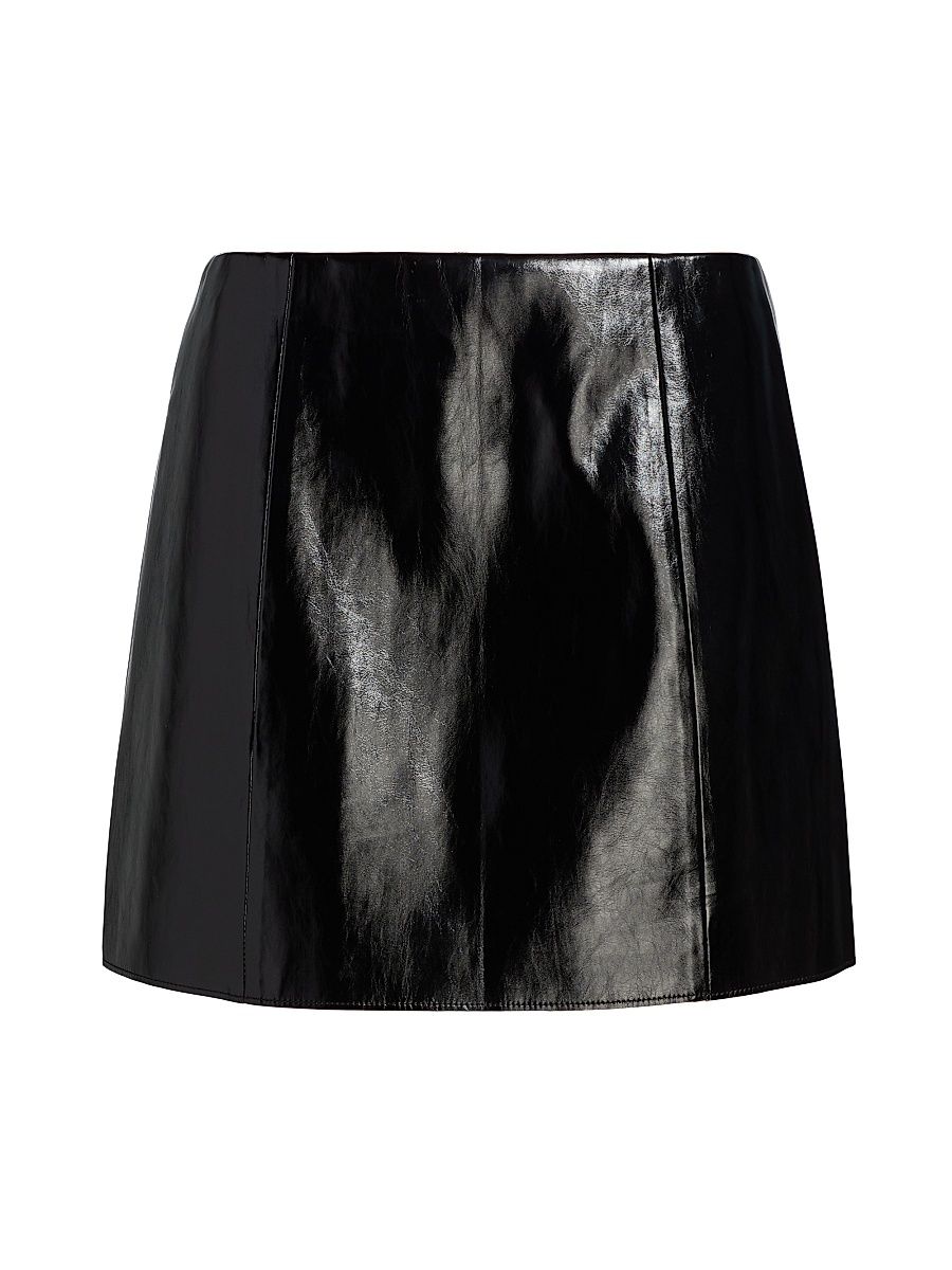Women's Knox Faux-Leather Miniskirt - Black - Size XL