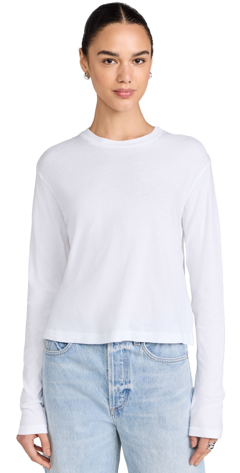 Citizens of Humanity Sabine Cropped Long Sleeve Top White L