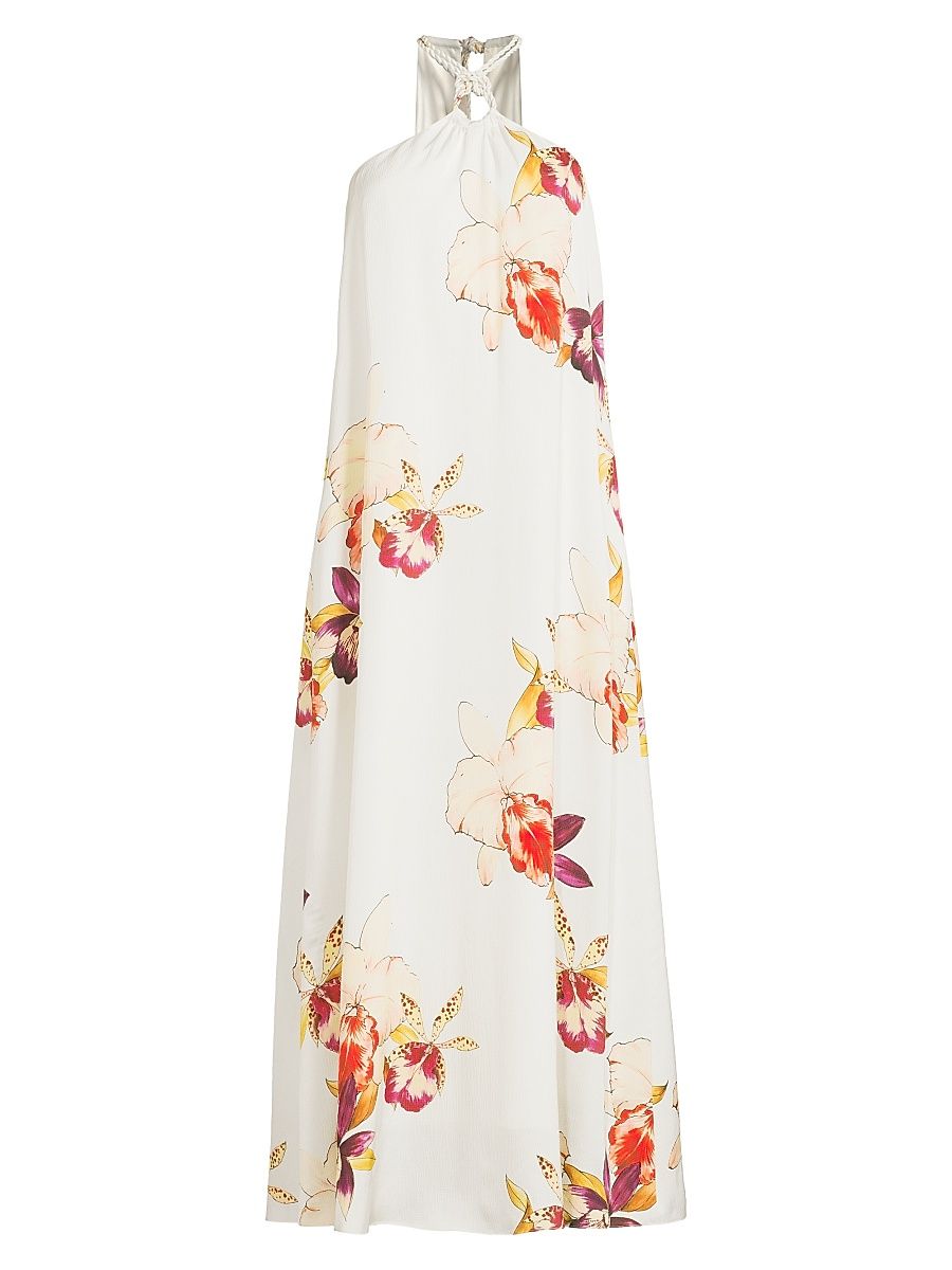 Women's Jennie Halterneck Maxi Dress - Ivory Multi - Size XL