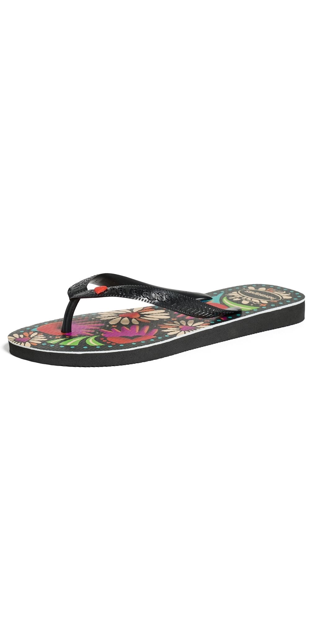 Havaianas Top Begonia Heart Flip Flops Black 7/8