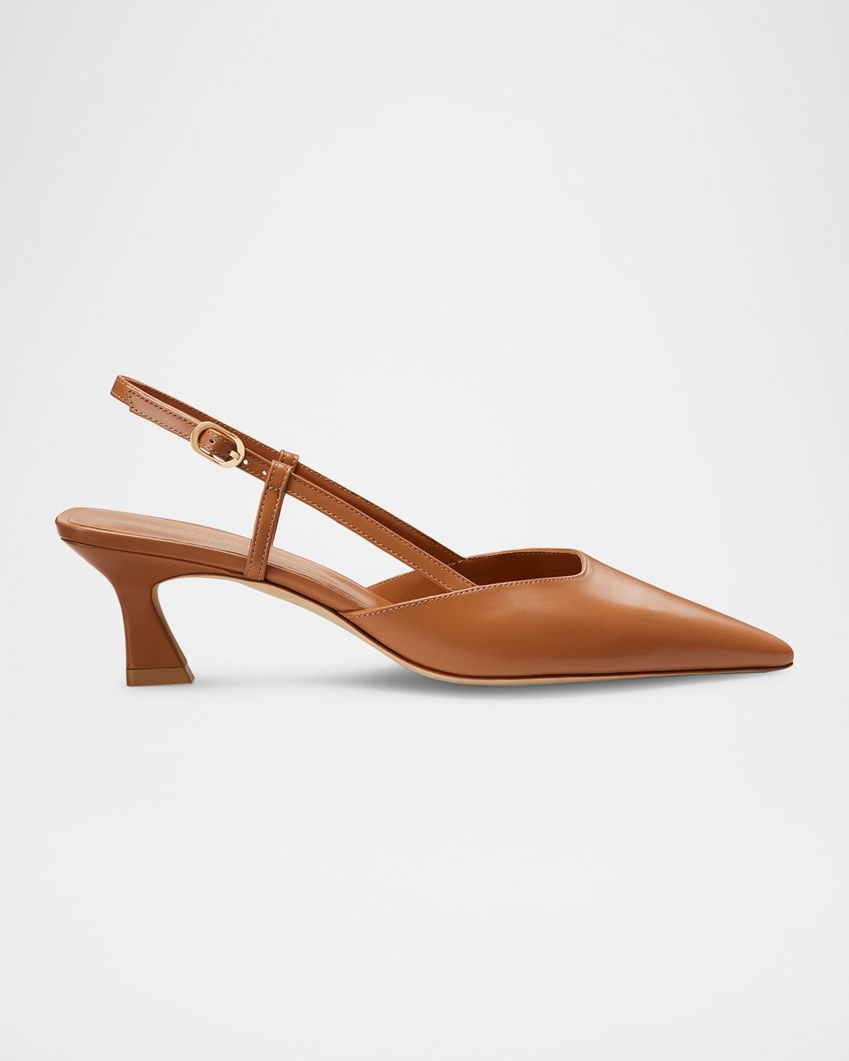 Vinnie Leather Kitten Slingback Pumps