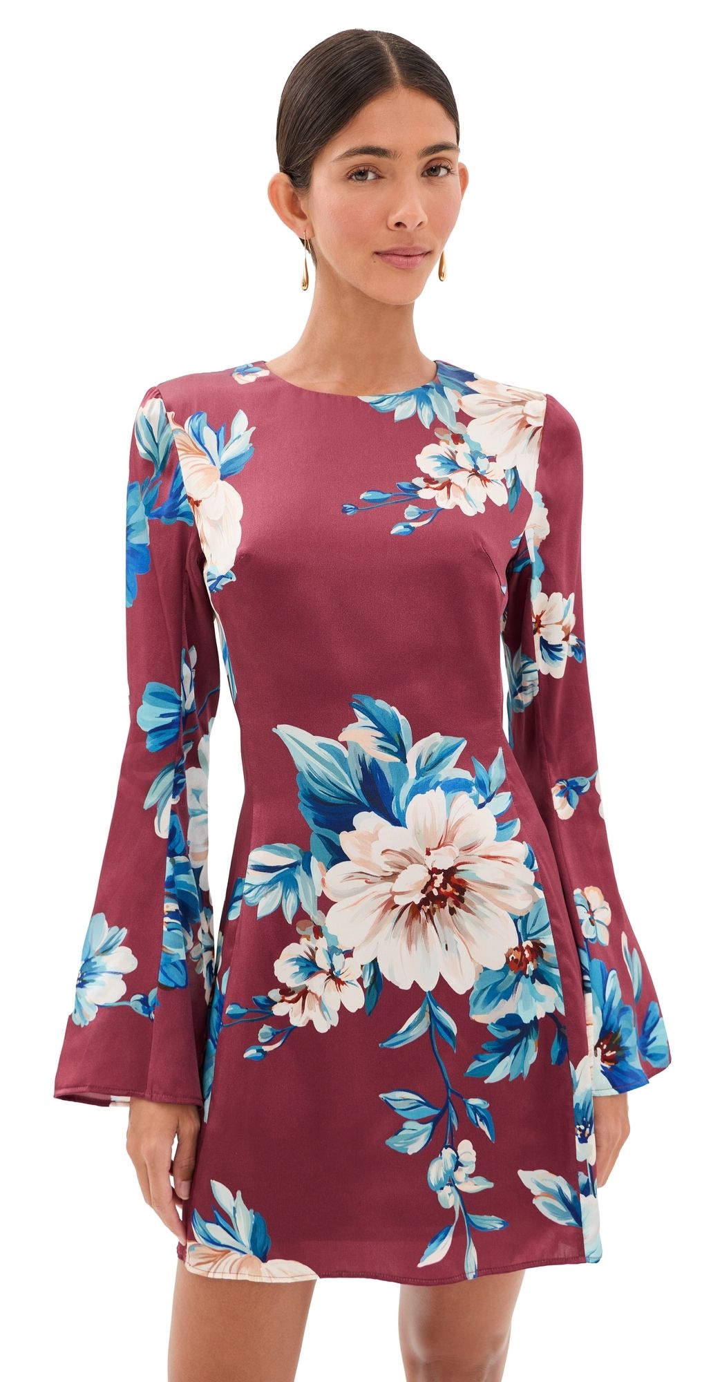 Leo Lin Suzanne Bell Sleeve Mini Dress Cosmos Print 14