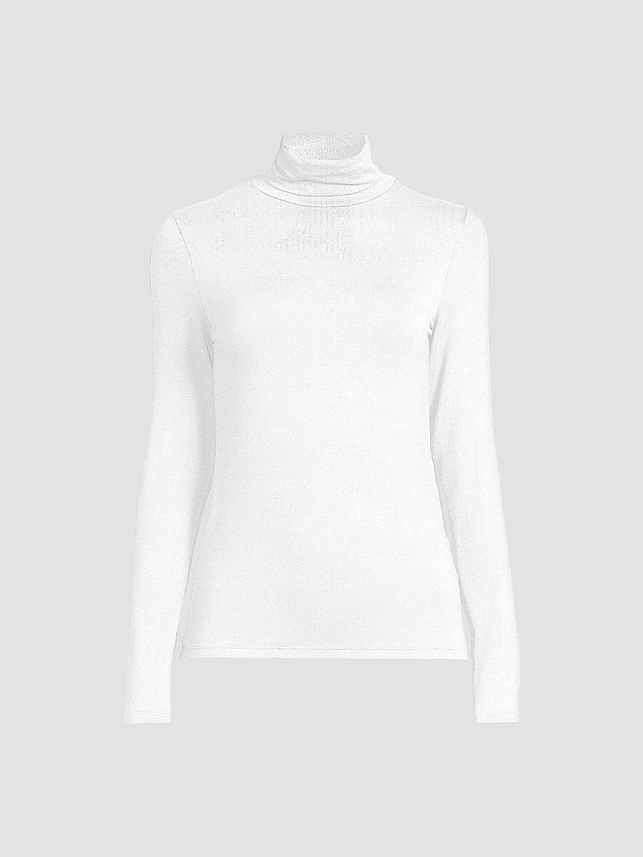 Majestic Filatures Women's Soft Touch Turtleneck Top - Blanc - Size XS