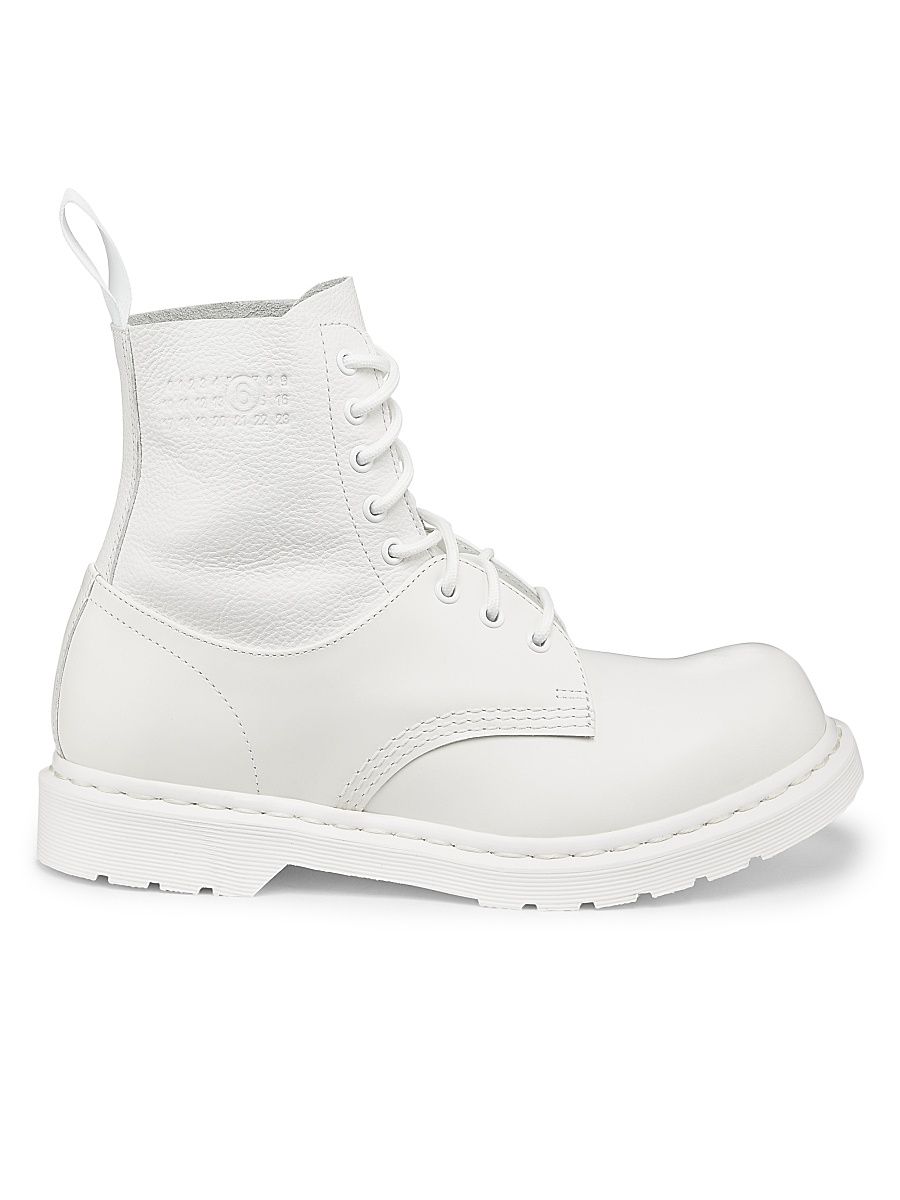 Men's Dr. Martens x MM6 Maison Margiela Eye No Steel Toe Trunk Combat Boots - Vintage White - Size 13