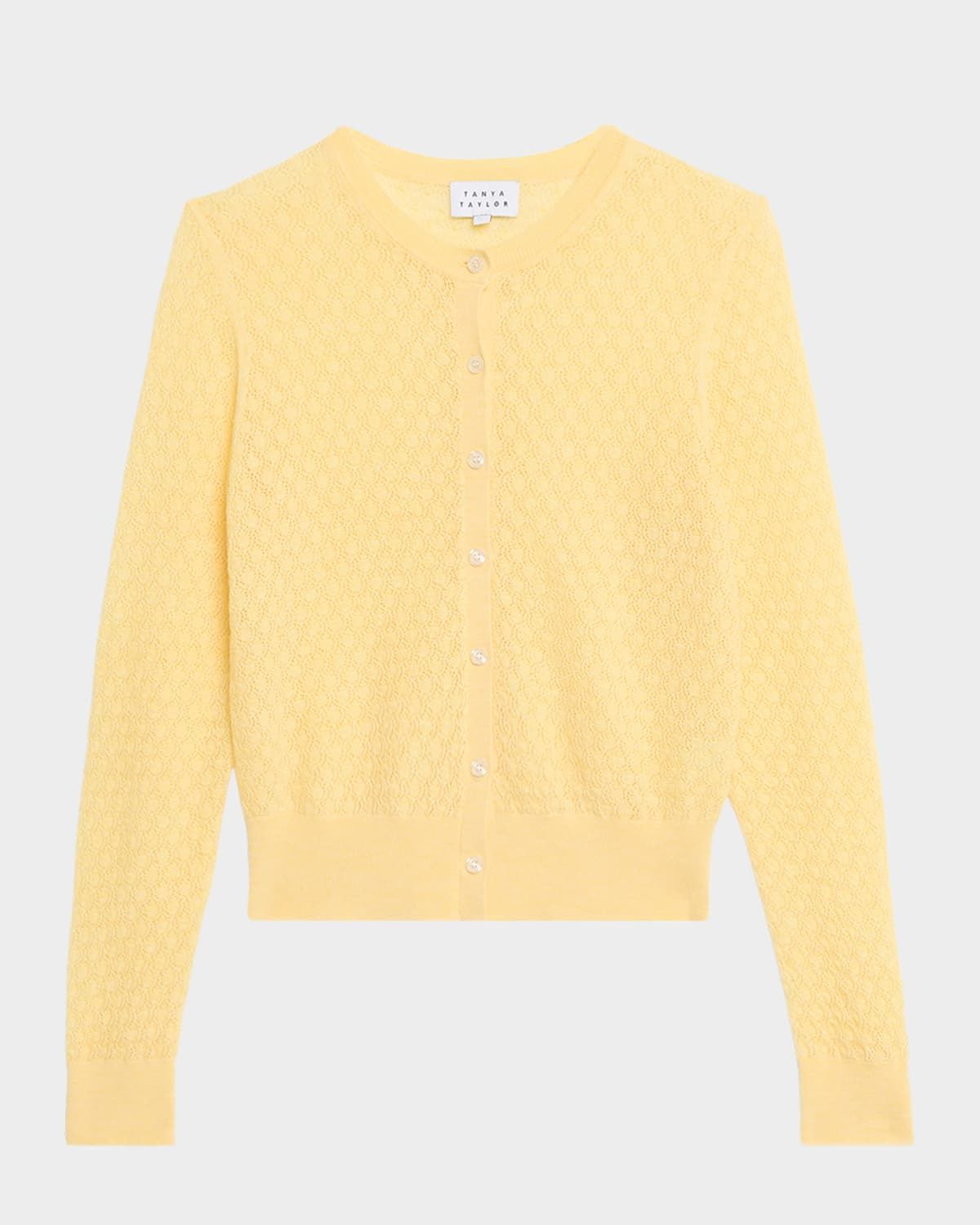 Lisa Pointelle-Knit Cardigan