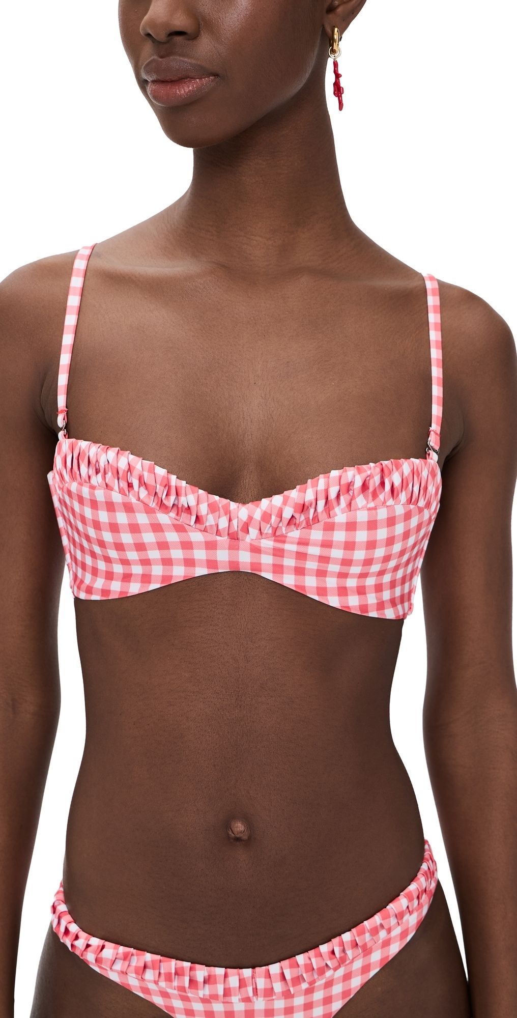 Peixoto Emmy Bikini Top Sriracha Gingham XS