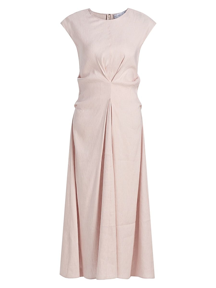 Proenza Schouler White Label Women's Miranda Linen-Blend Midi-Dress - Orchid - Size 2