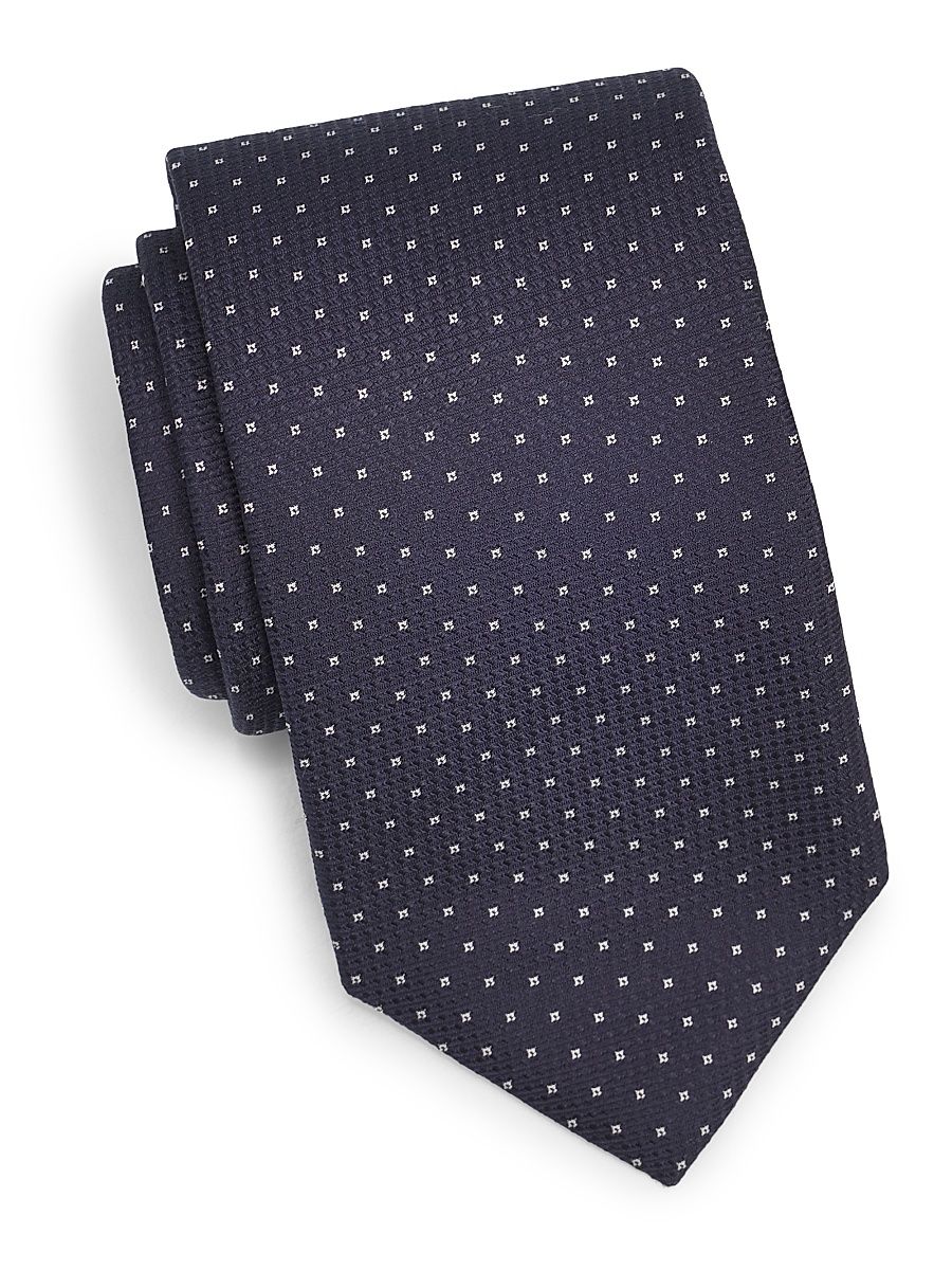 Men's Light Squares Silk Tie - Blue
