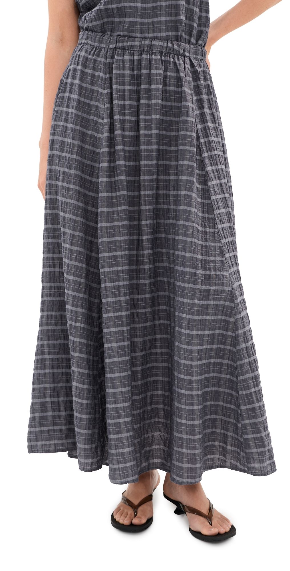 LE BOP Martha Checked Skirt Charcoal S