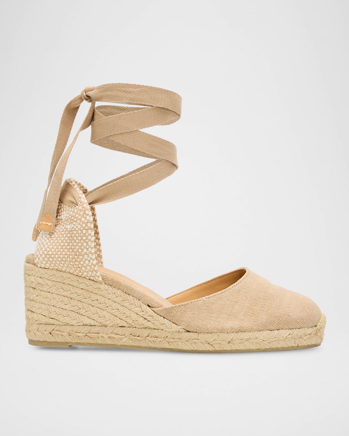 Carina Canvas Ankle-Tie Wedge Espadrilles
