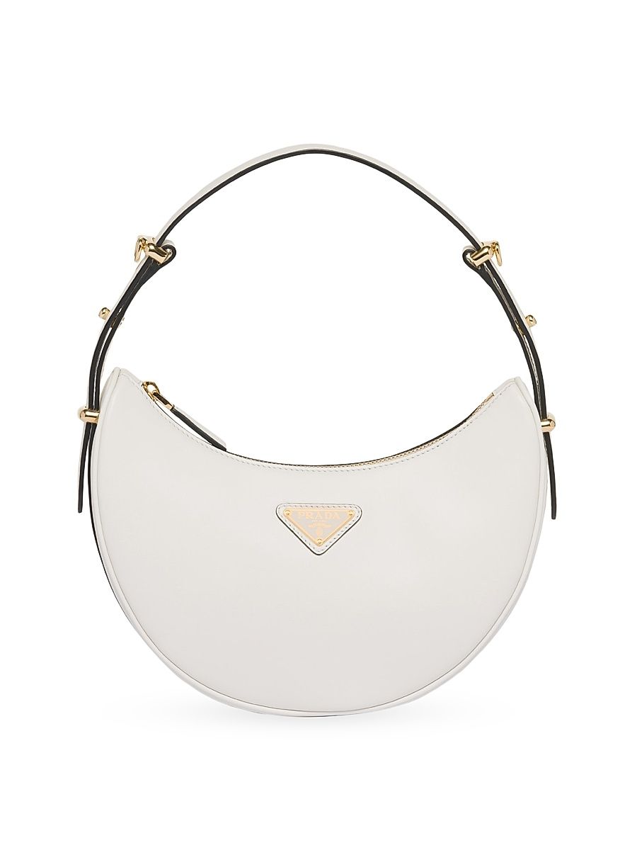 Women's Arqué Small Leather Shoulder Bag - White