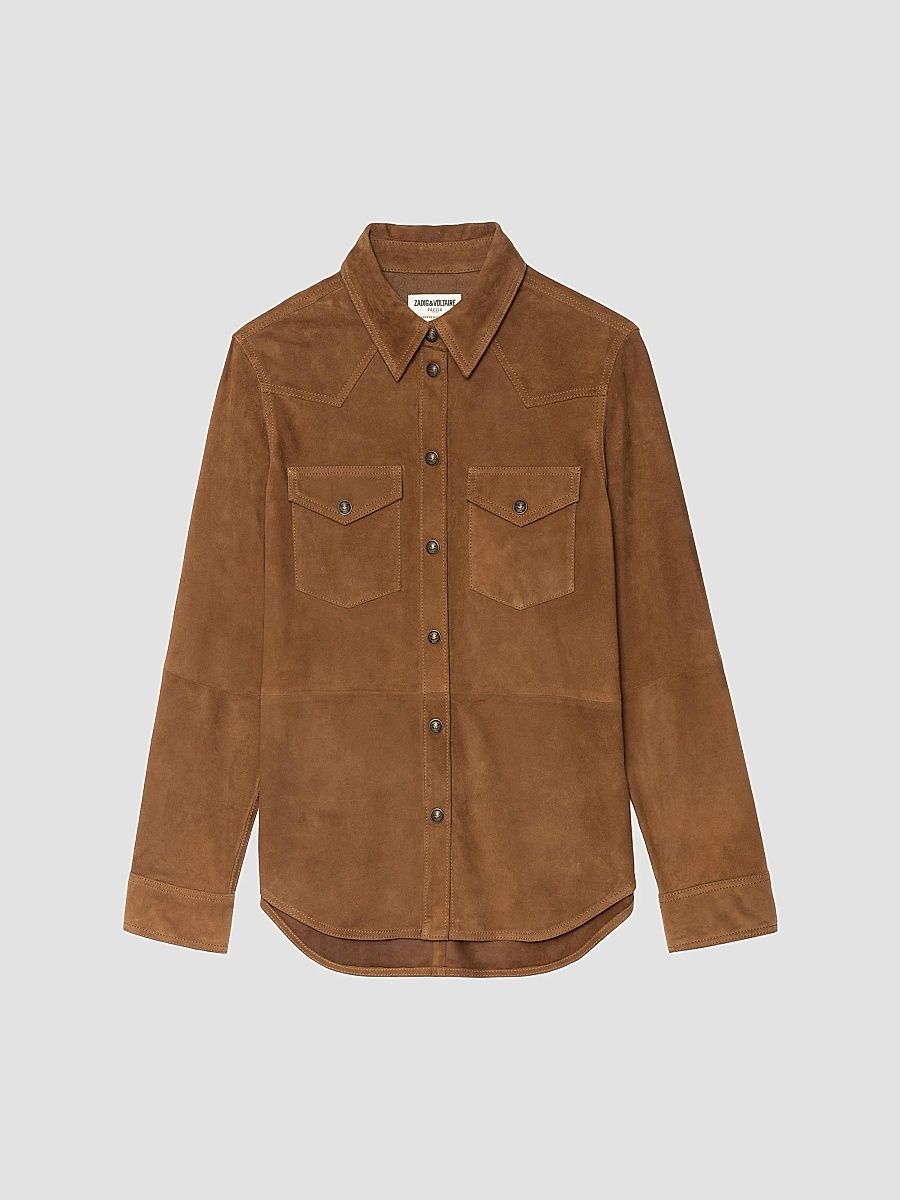 Zadig & Voltaire Women's Thelma Suede Shirt - Daim - Size Large
