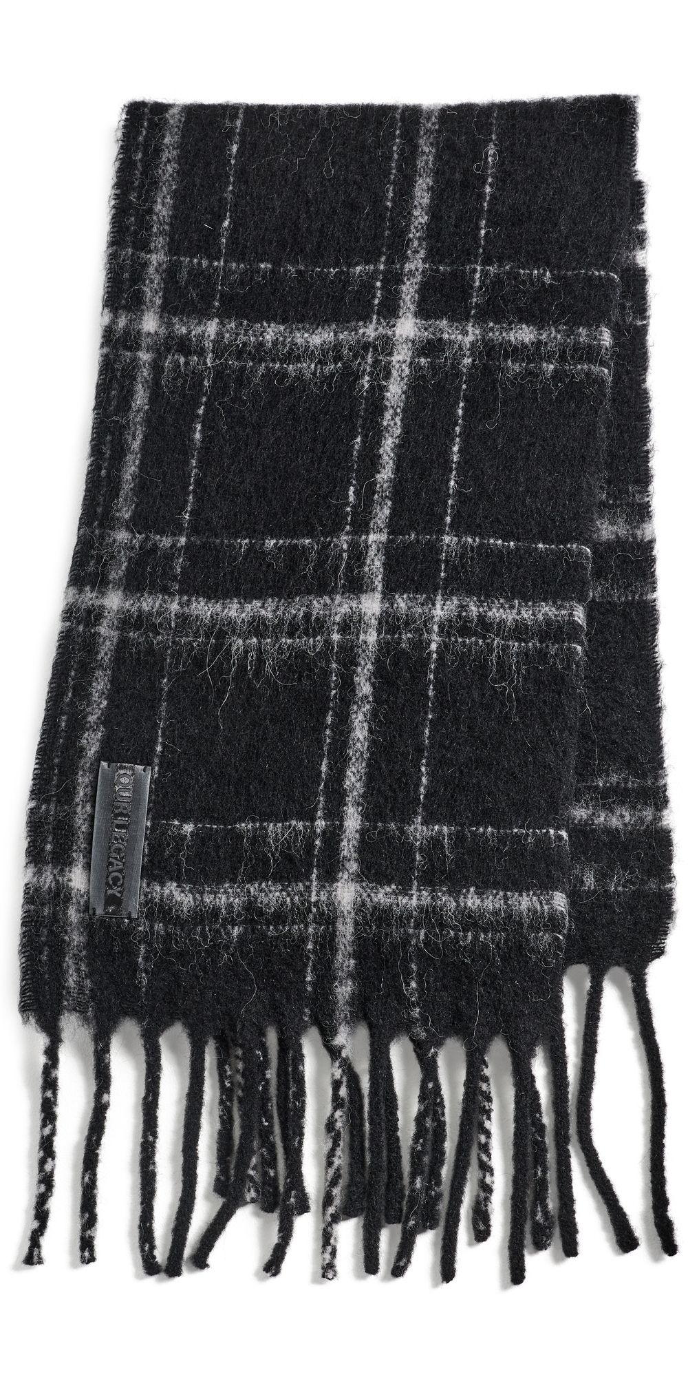 Our Legacy Estate Alpaca Scarf Black Fuzzy Alpaca Check One Size