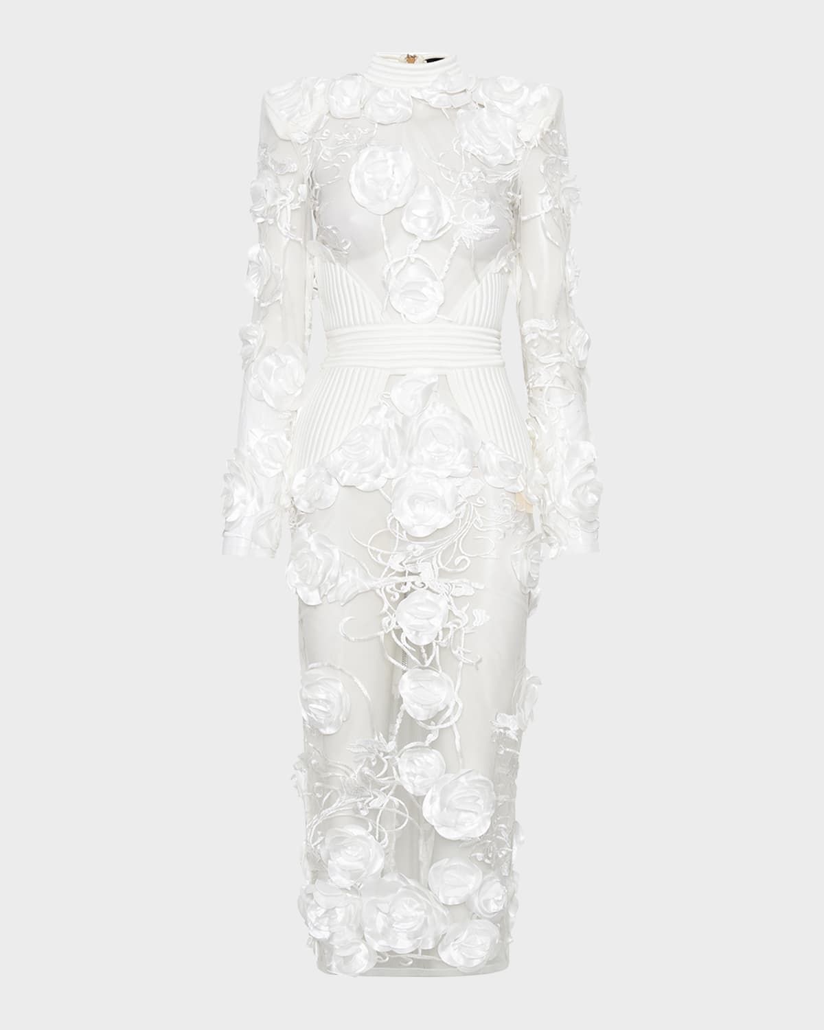 The Vendetta Floral Mesh Midi Dress