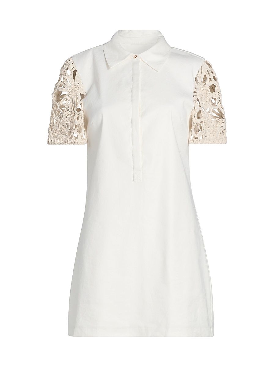 Women's Celine Linen-Blend Minidress - Ivory - Size XXL