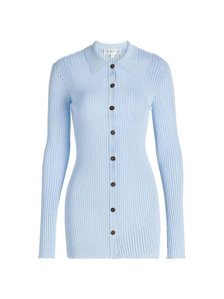 Women's Denzel Rib-Knit Cardigan - Skyway - Size Large