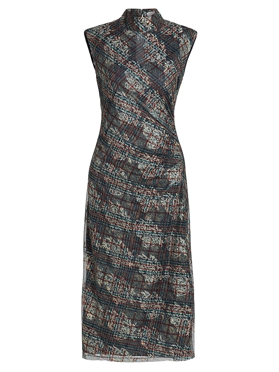 Women's Mandy Printed Mock Turtleneck Midi-Dress - Amber Multi - Size 12