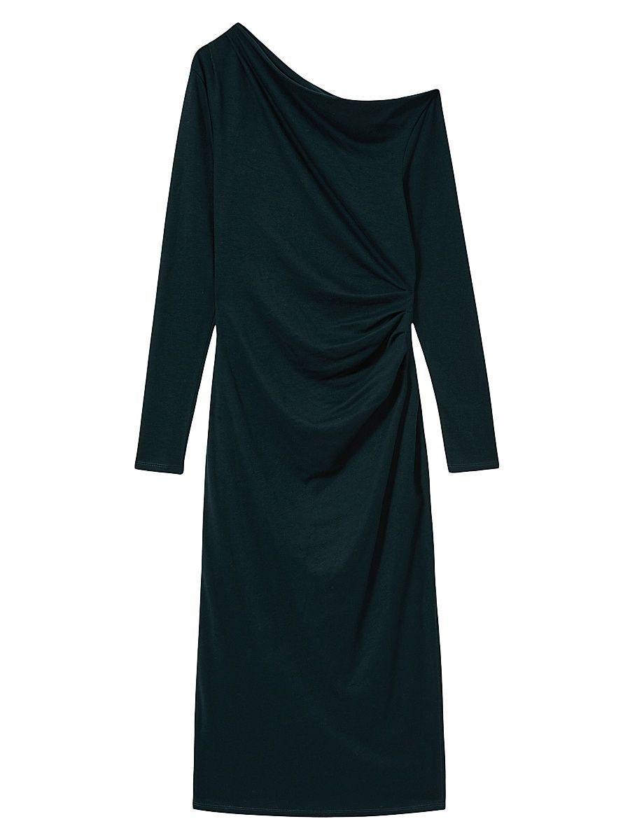 Women's Becky Fitted Jersey Midi-Dress - Teal - Size Large