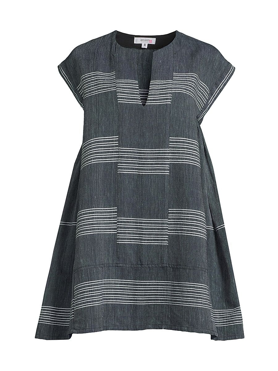 Women's Elina Cotton Caftan - Mari Navy - Size Medium