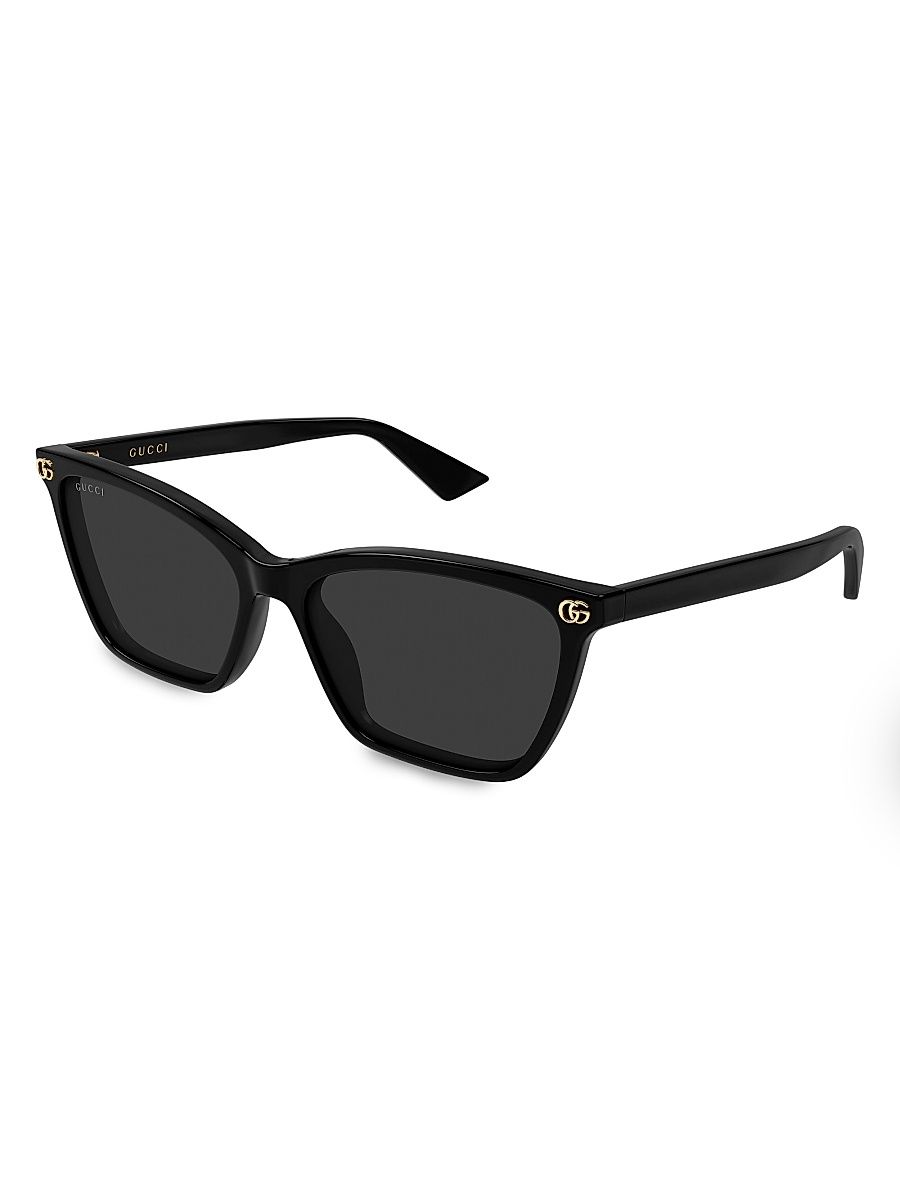 Women's 56MM Tortoiseshell Cat-Eye Sunglasses - Black