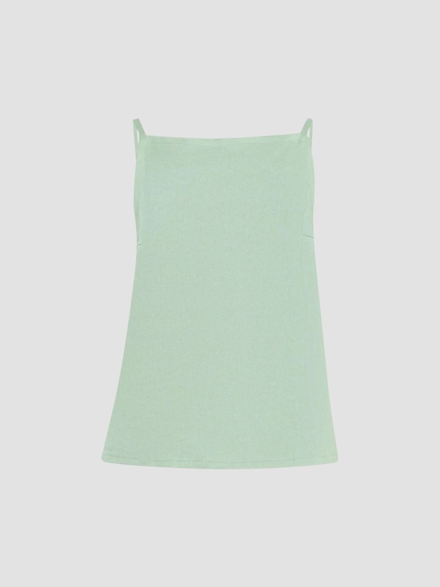 Theory Women's Linen-Blend Apron Top - Delicate Green - Size XL