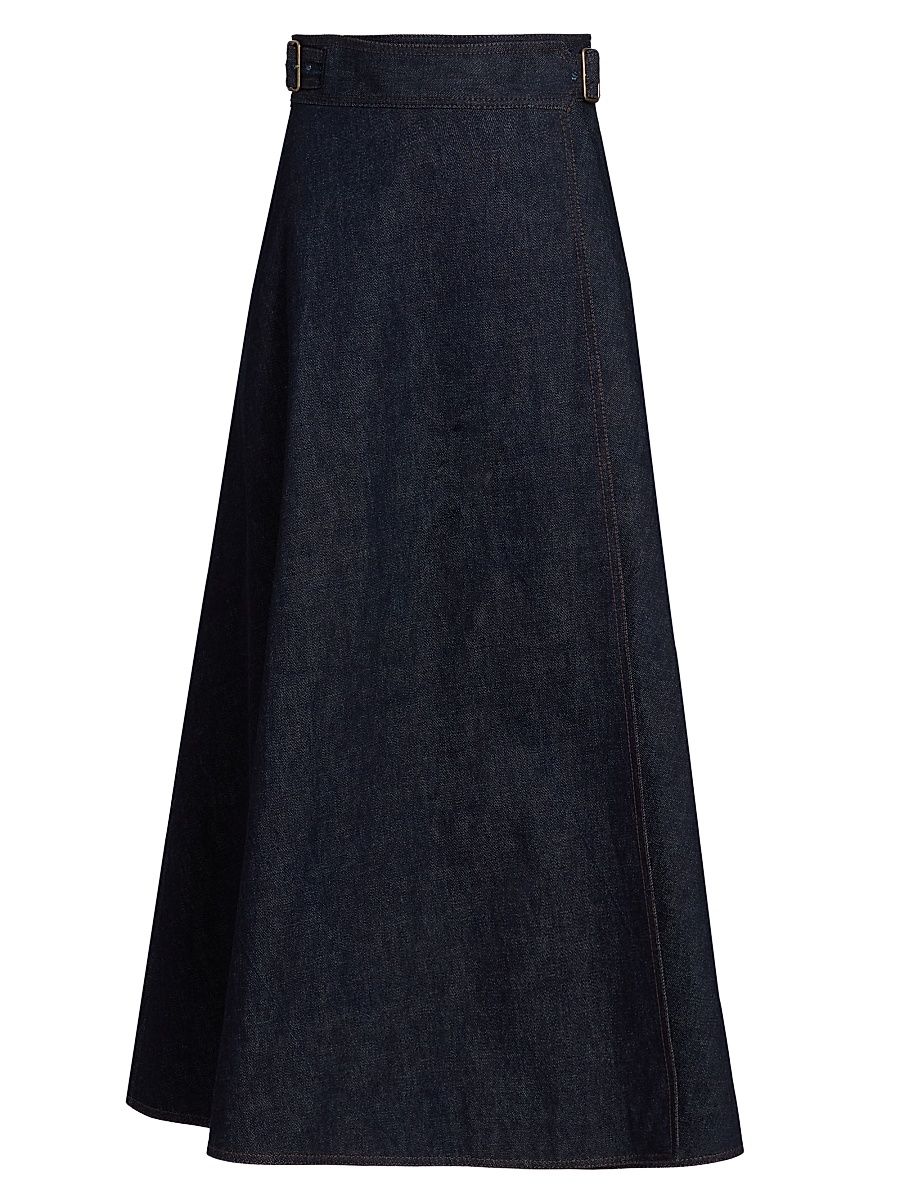 Women's Caspian Denim Wrap Skirt - Indigo - Size 8