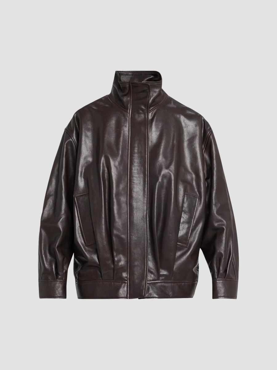 Arma Women's Paula Leather Bomber Jacket - Coffee Bean - Size 14