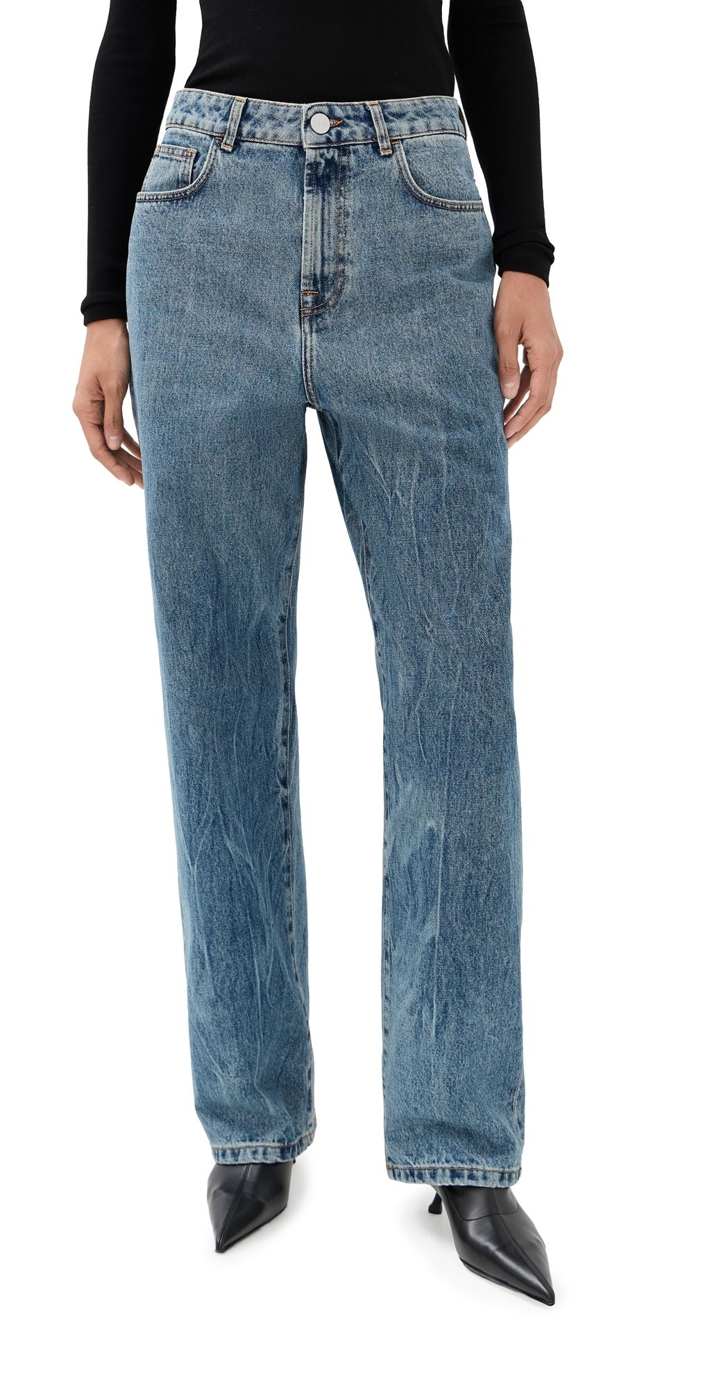 Róhe Baggy Fit Denim Jeans Mid Denim Blue 40