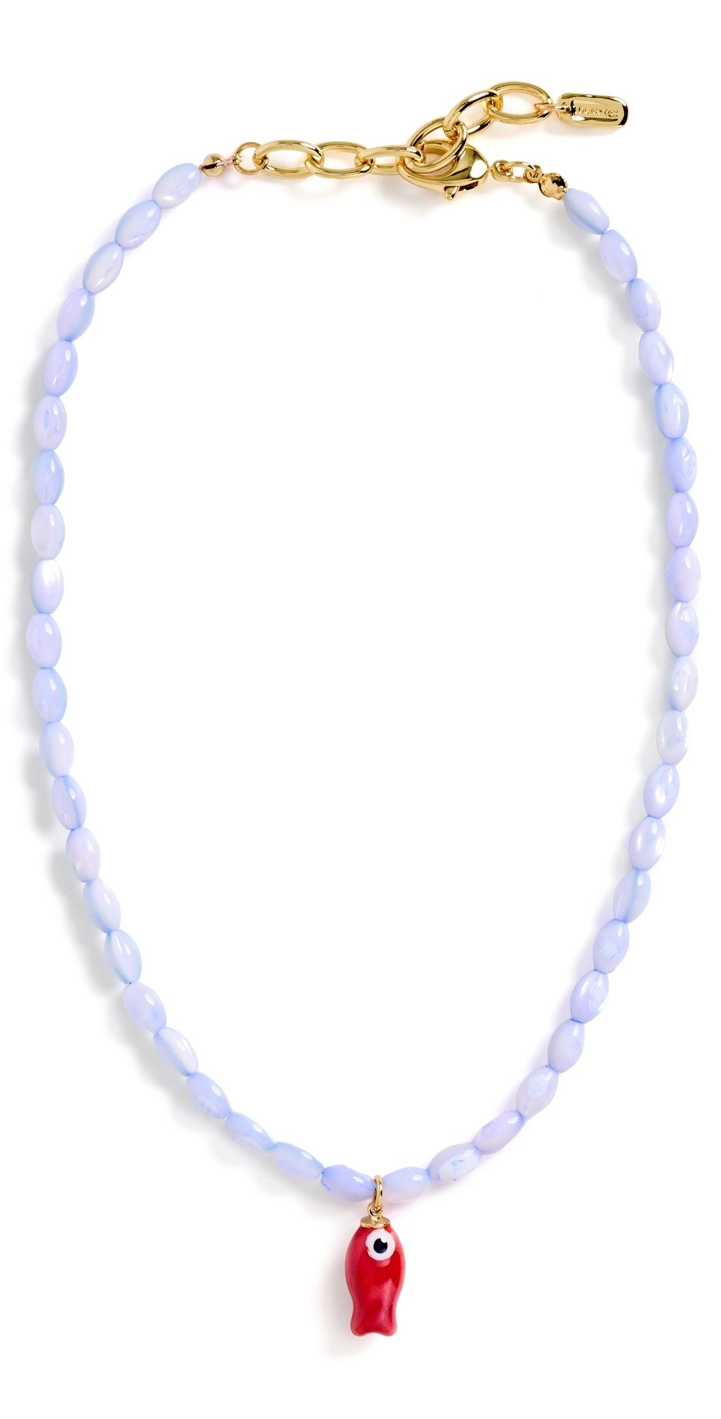 Logan Tay Baby Blue Beaded Fish Necklace Blue One Size