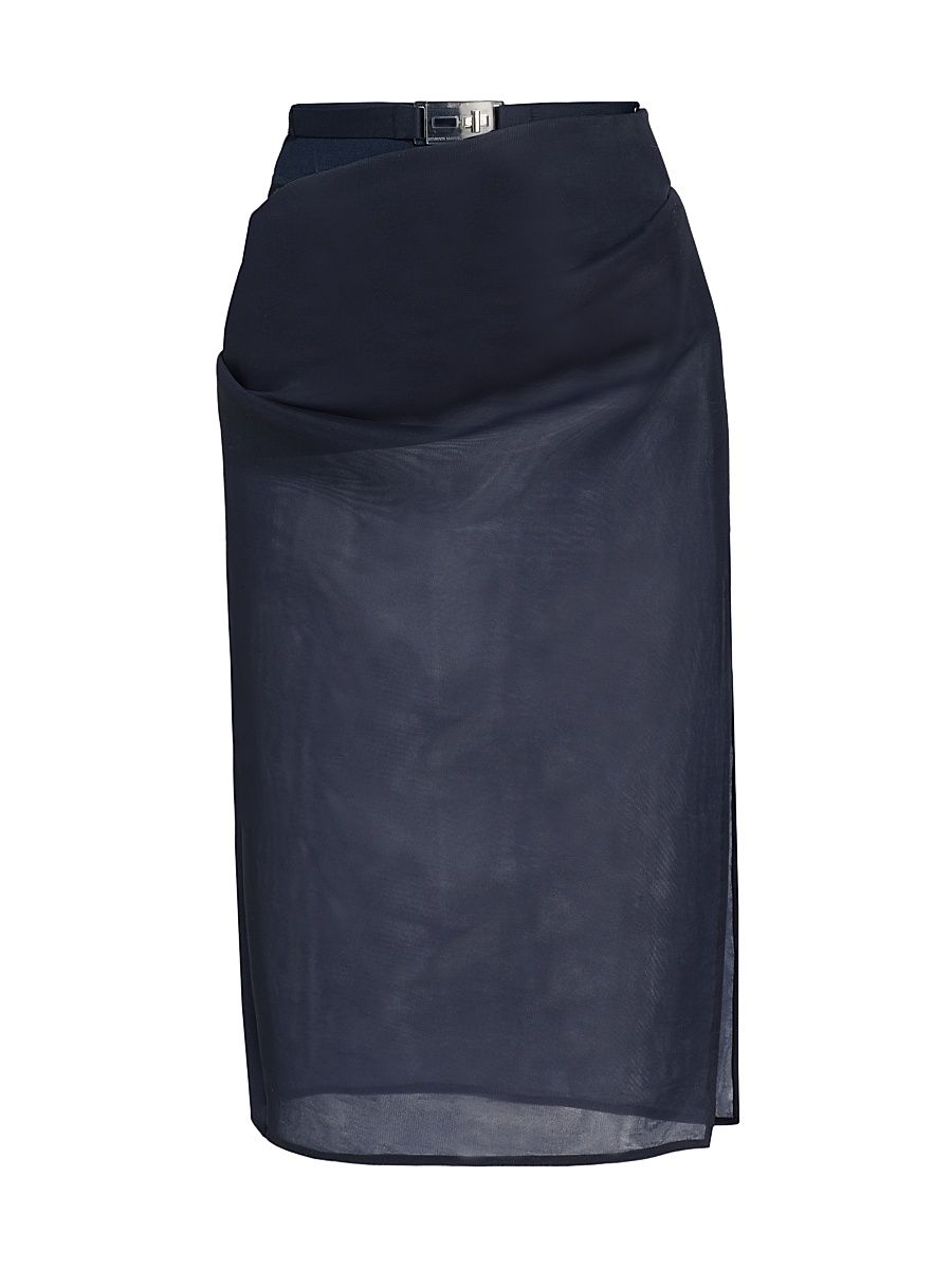 Women's Isobel Draped Pencil Skirt - Navy - Size 8