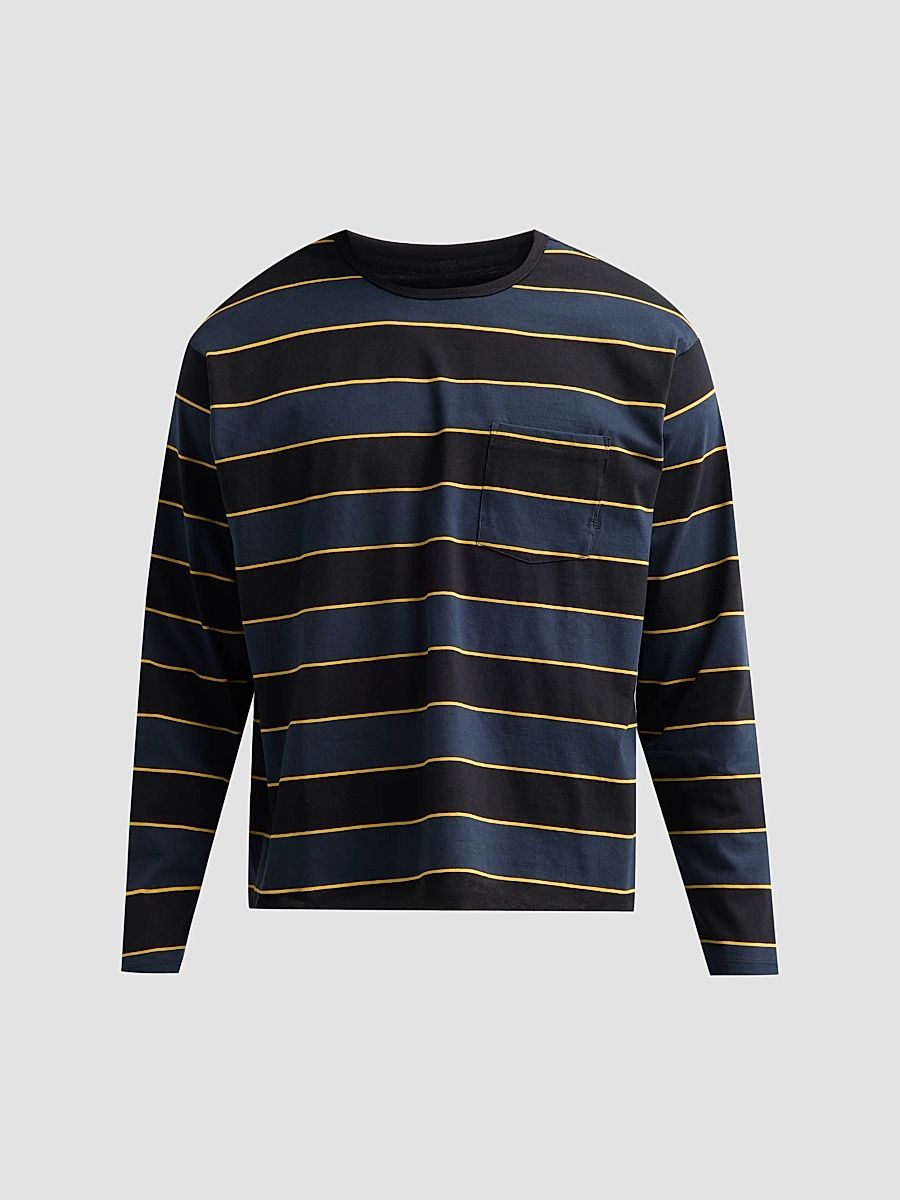 rag & bone Men's Boxy Stripe Cotton Crewneck T-Shirt - Salute Multi - Size XXL