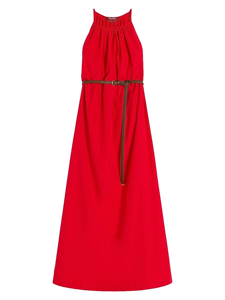 Women's Cotton Poplin Dress - Red - Size 14