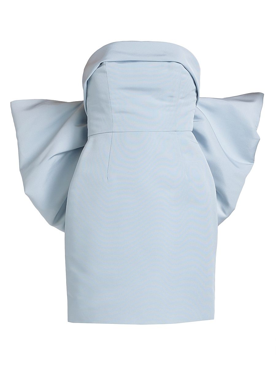 Women's Margot Silk Strapless Minidress - Silk Faille Light Blue - Size 10