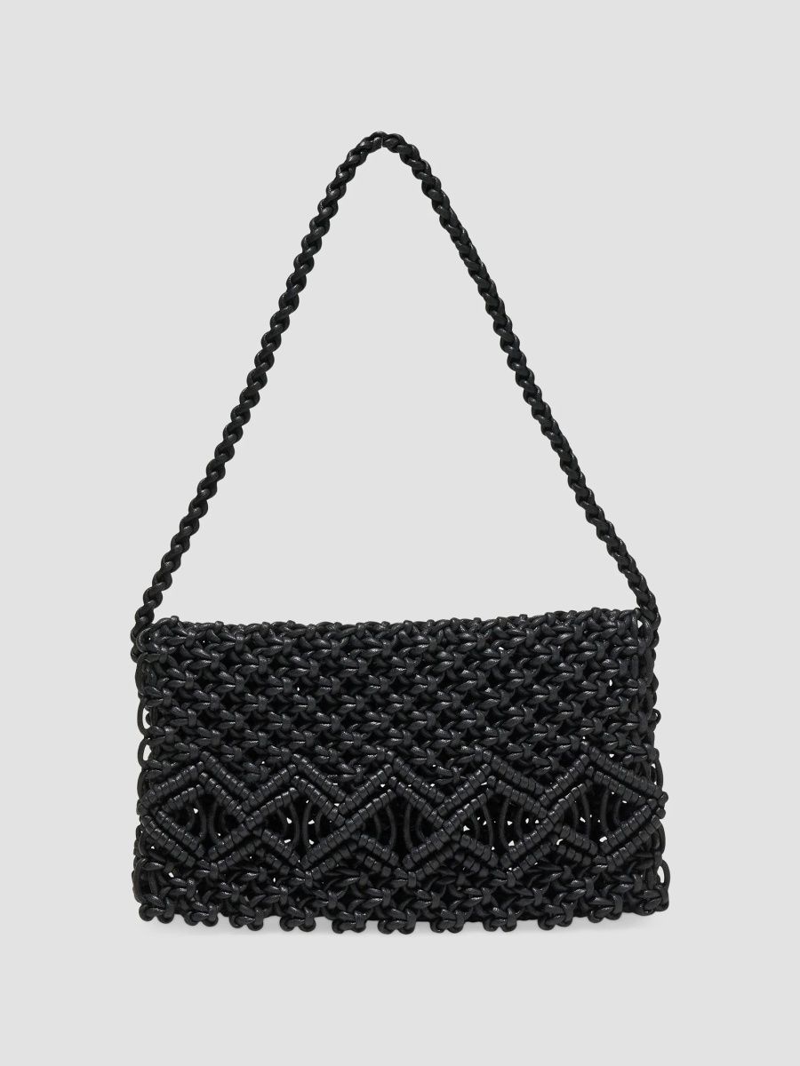 Carolina Herrera Women's Sol Macramé Cotton Shoulder Bag - Black