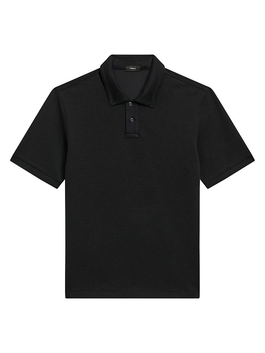Men's Delroy Cotton-Blend Polo Shirt - Black - Size XXL