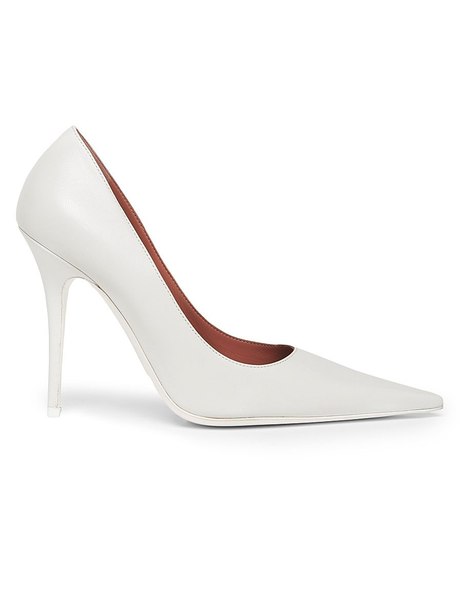 Women's Barbara 105MM Leather Pumps - Nappa White - Size 12
