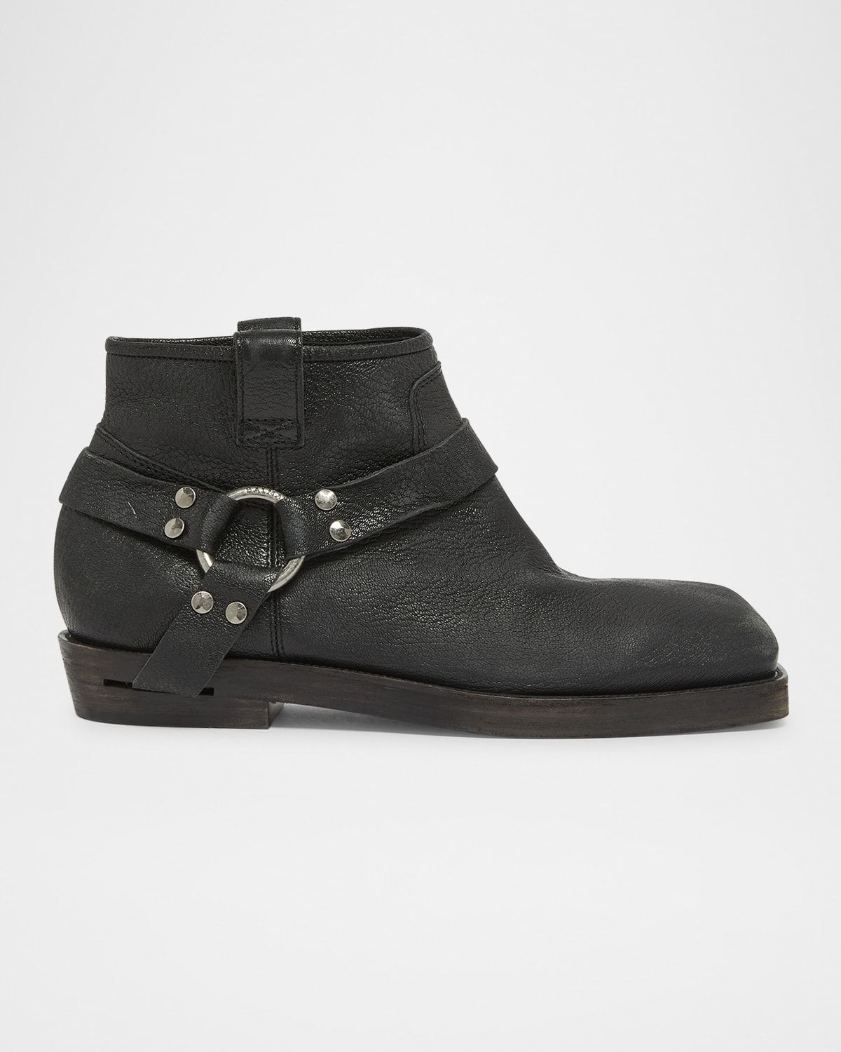 Men & apos;s Biker Calfskin Ankle Boots