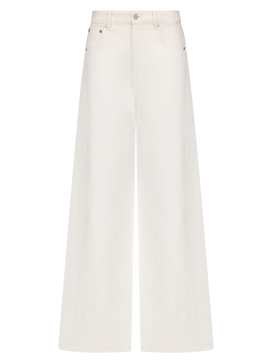 Women's West 11th St Cotton-Linen Wide-Leg Jeans - White - Size 32