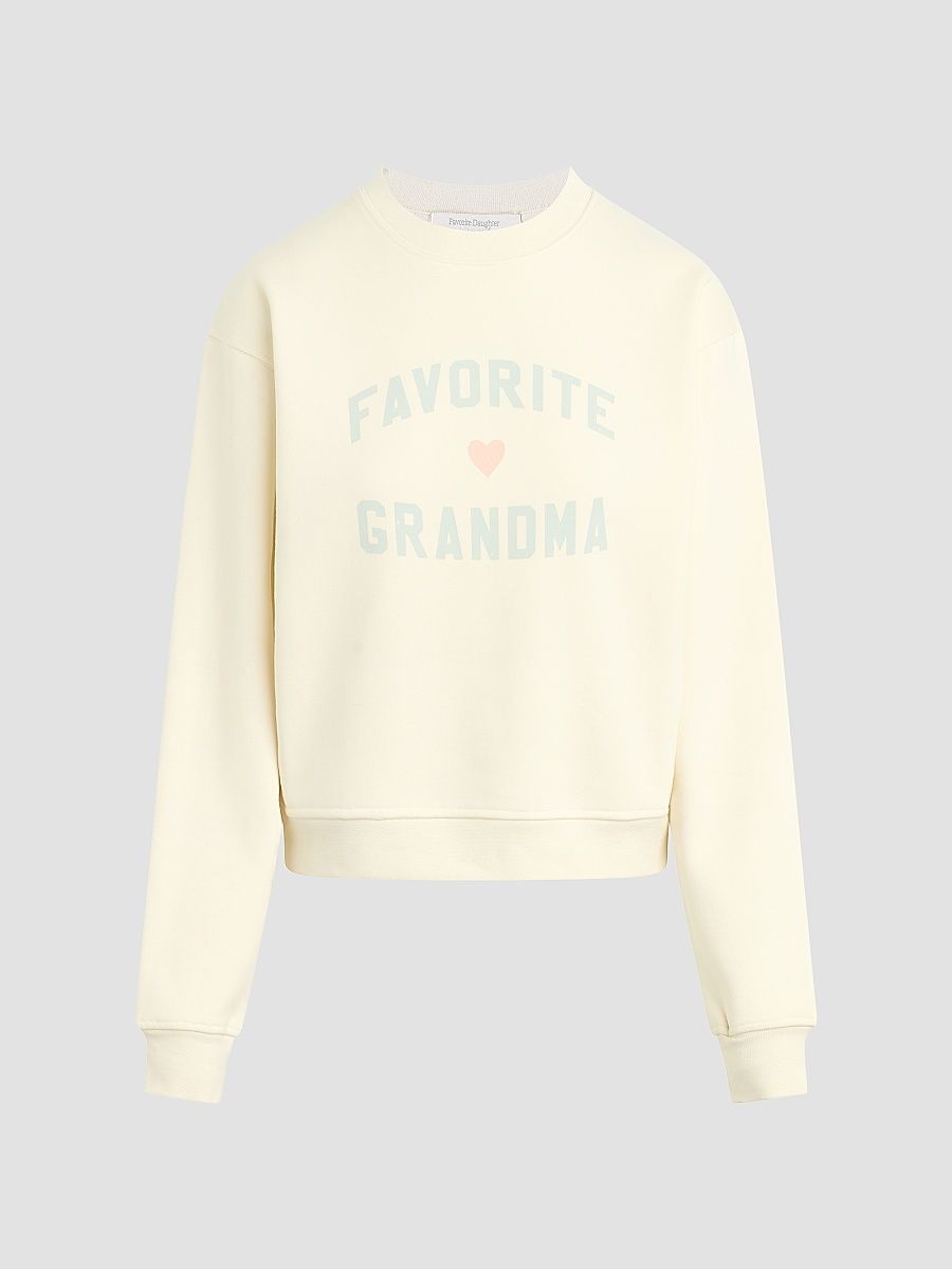 Women's The Favorite Grandma Sweatshirt - Gardenia Light Sag - Size XL