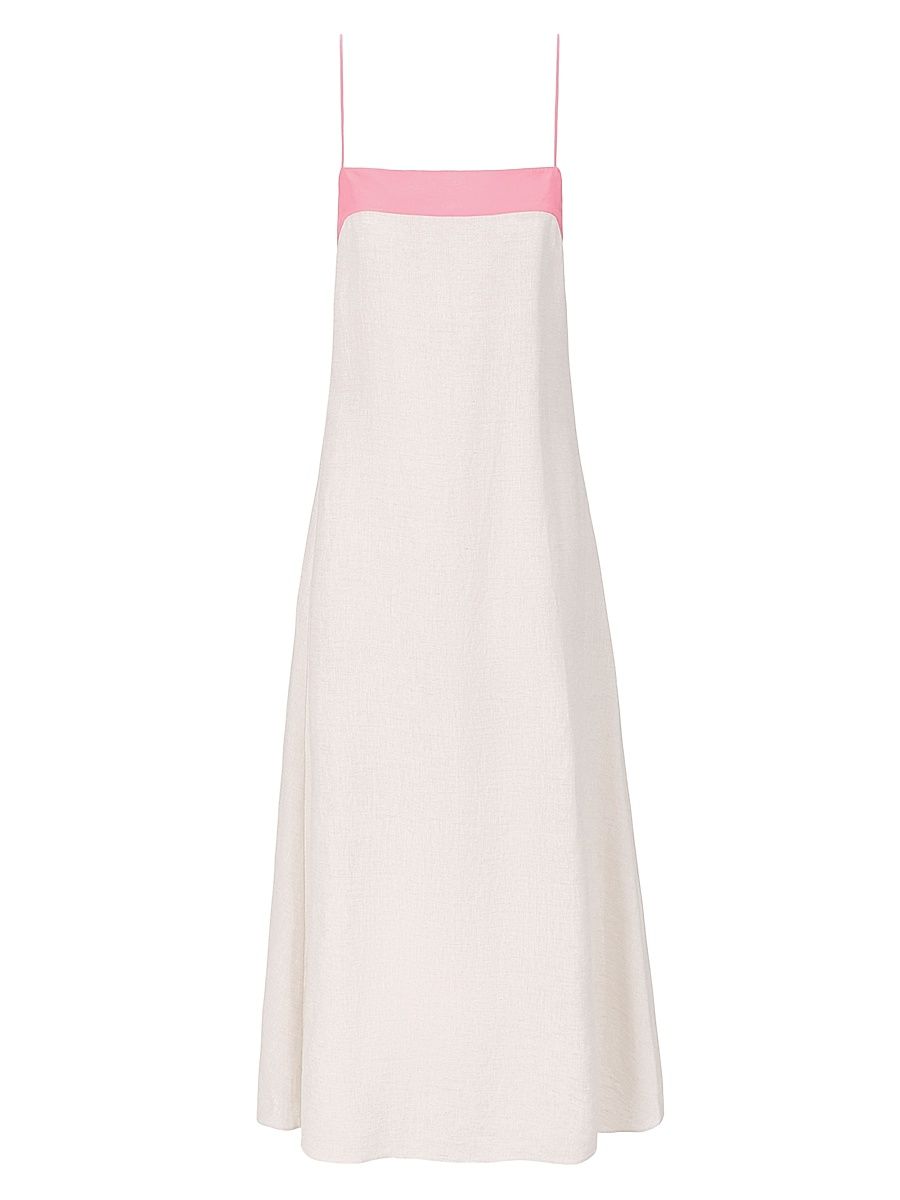 Women's Laura Tipped Linen Maxi Dress - Blush Canyon - Size XS