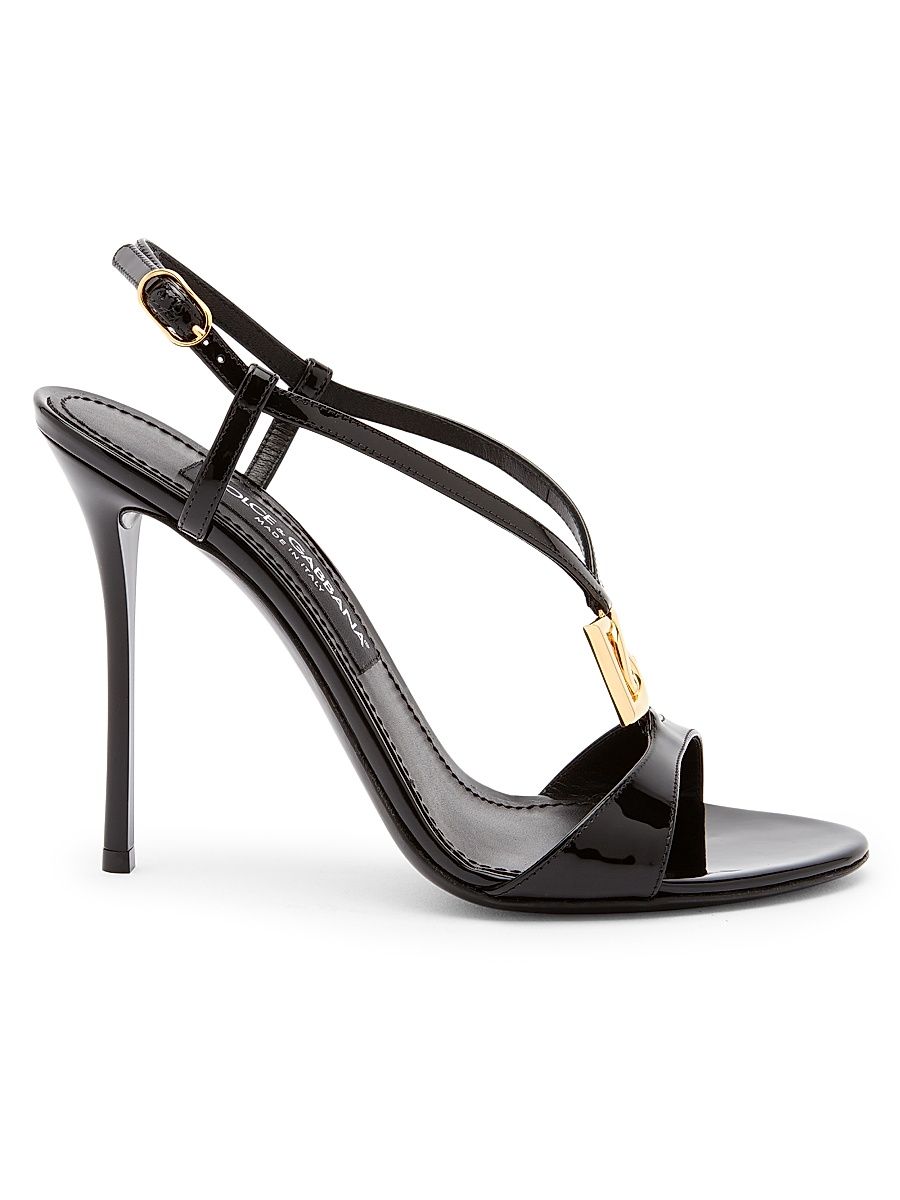 Women's Vernice 105MM Patent Leather Stiletto Sandals - Nero - Size 8.5