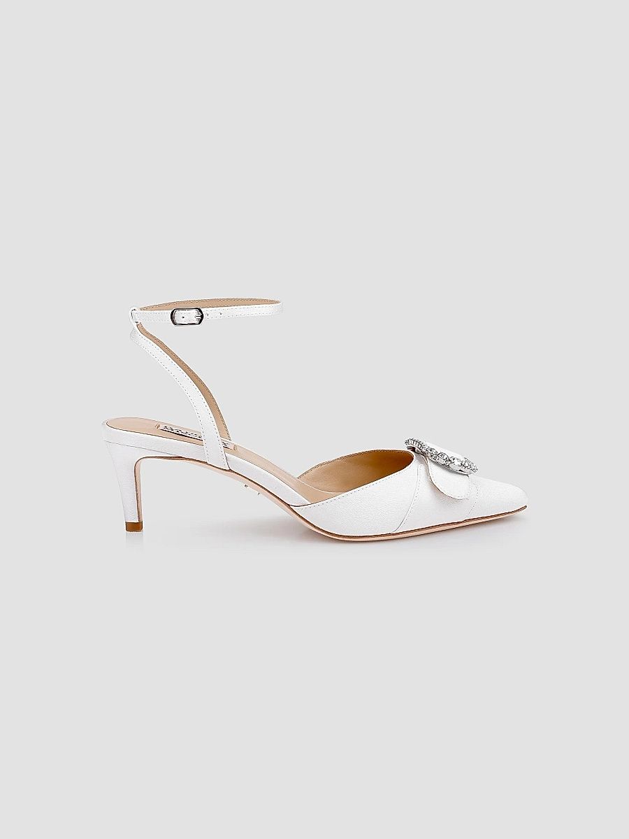 Badgley Mischka Women's Odesza 50MM Crepe Pumps - White Crepe - Size 7.5