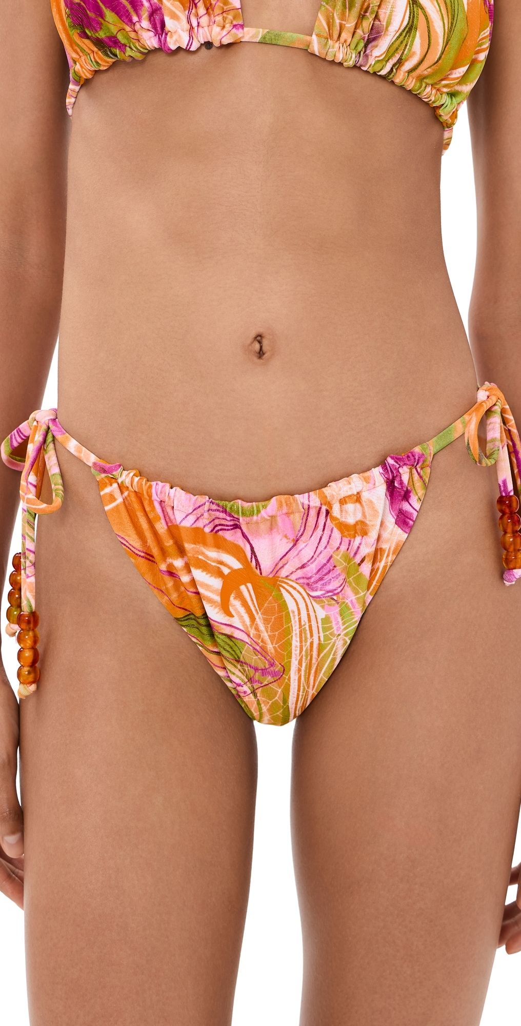 Andrea Iyamah Inti Bikini Bottoms Vibra Print/Gold Bright M