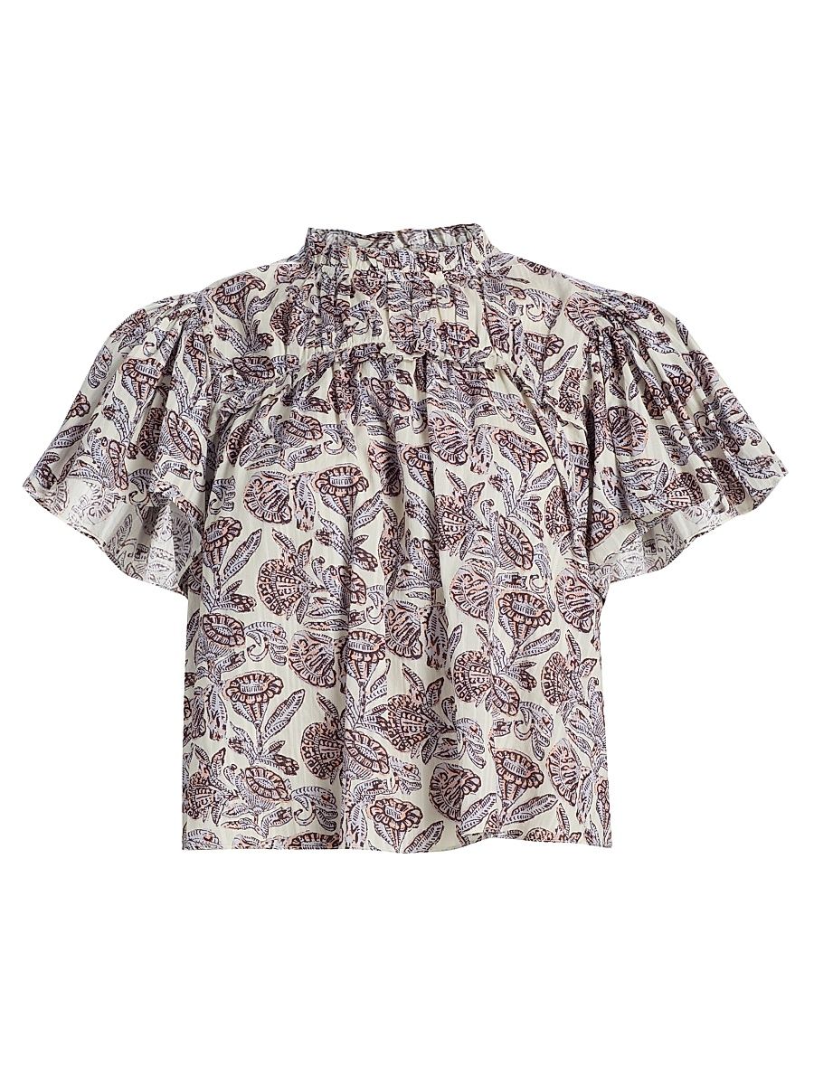 Women's Elvie Printed Ruffle Top - Meadow - Size 16