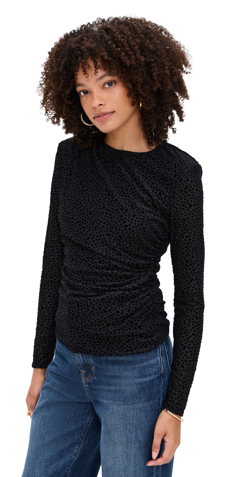 Ramy Brook Larry Top Black Dot XXS